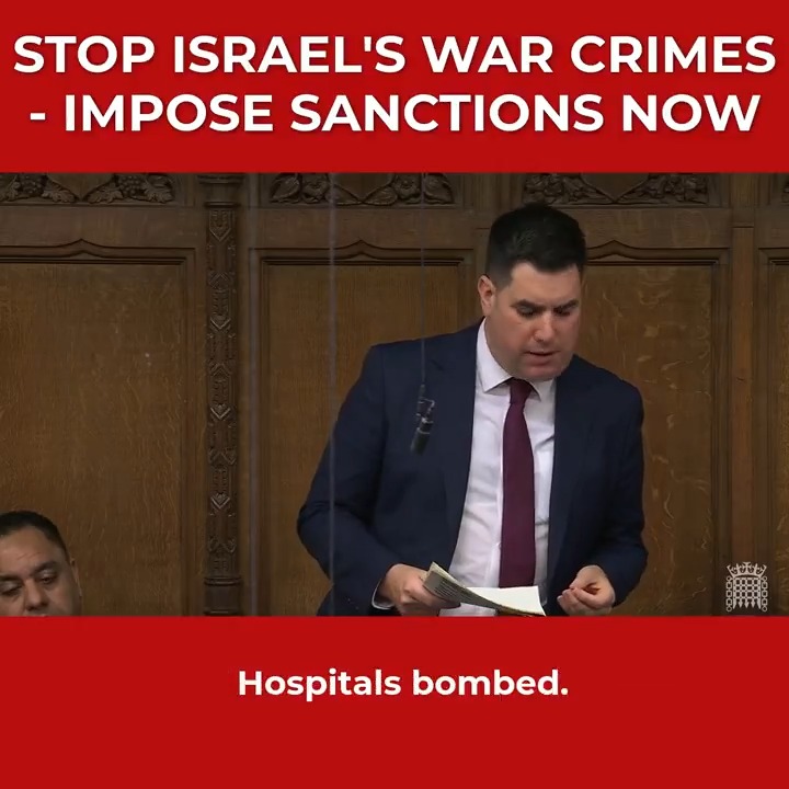 Aid workers shot dead and dumped in a shallow grave. Hunger used as a weapon of war. Hospitals bombed. And now new plans to seize large areas of Gaza. Israel is carrying out war crime after war crime. The Government must impose urgent sanctions to help stop Israel’s war crimes.