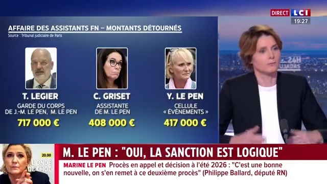 FOUREST EN LIBERTÉ. ▶️#Société - M. Le Pen : “Oui, la sanction est logique” : “Je ne connais pas d’autres partis qui organisent de façon aussi systémique des détournements de fonds qui améliorent le “confort de vie” des dirigeants.” Caroline Fourest #24hPujadas #LCI #La26 ⤵️