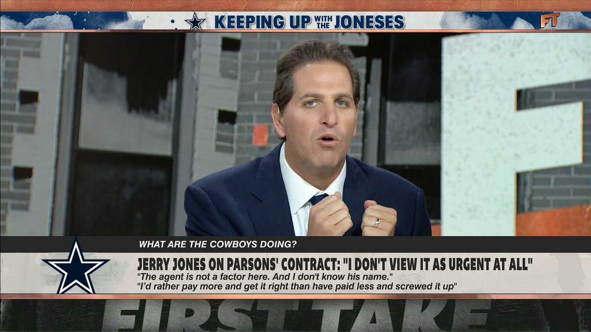 "[Jerry Jones] is someone who is different than the 31 other decision-makers in the NFL." 👀 Peter Schrager and Stephen A Smith on Jerry Jones' comments about Micah Parsons' contract negotiations 😳