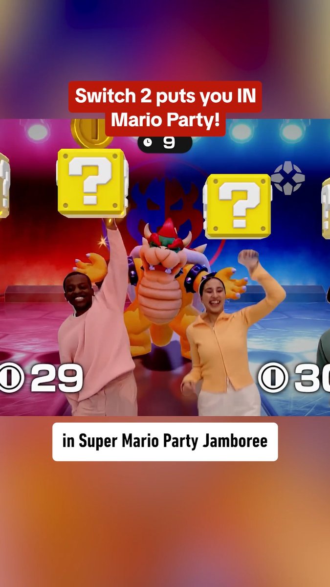 The Nintendo Switch 2 version of Super Mario Party Jamboree adds new mini-games that make use of the console's extra features and also puts you and your friends in the game (if you have a camera plugged in)