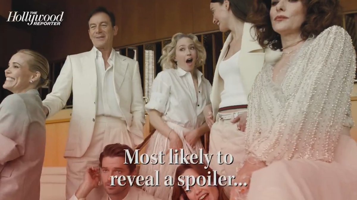 The cast of #TheWhiteLotus season three sat down with THR during their cover shoot and share who is most likely to reveal a spoiler