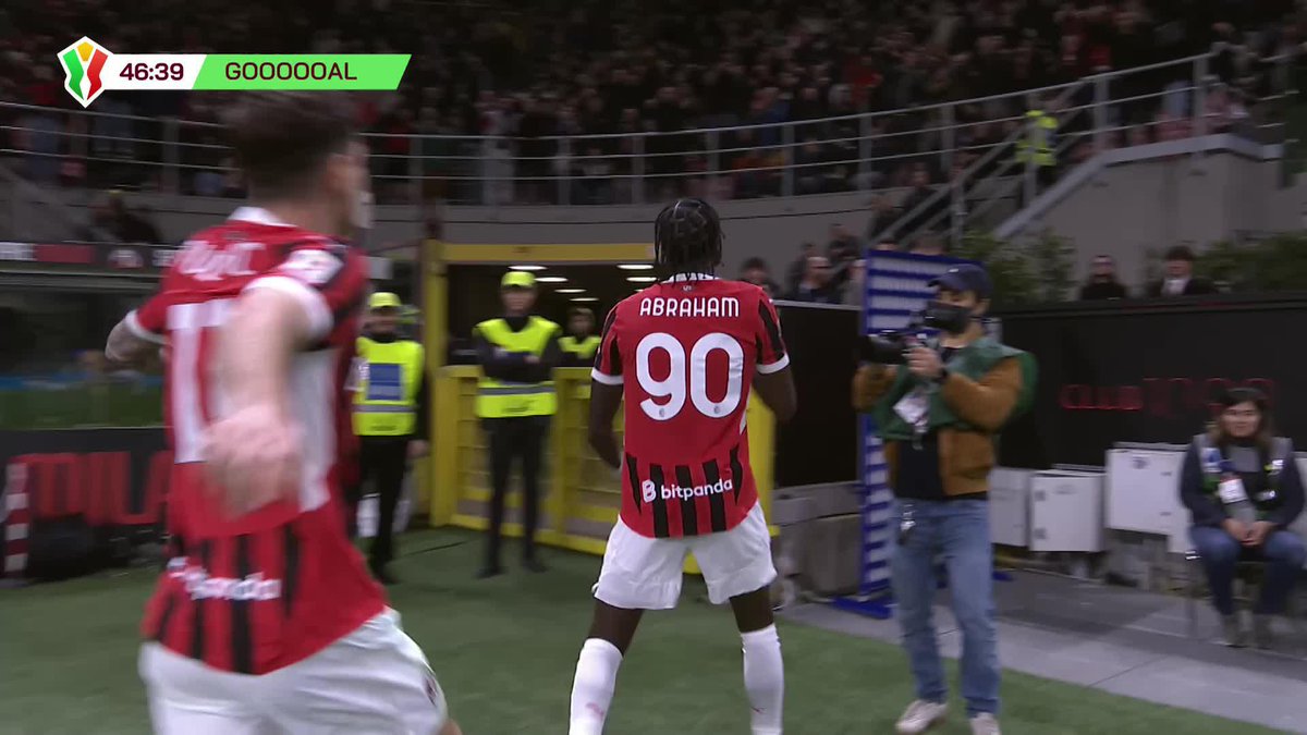 Tammy Abraham loves scoring big goals for Milan, and they don't get much bigger than that! 🔥 The Rossoneri take the lead in the derby 🔴⚫