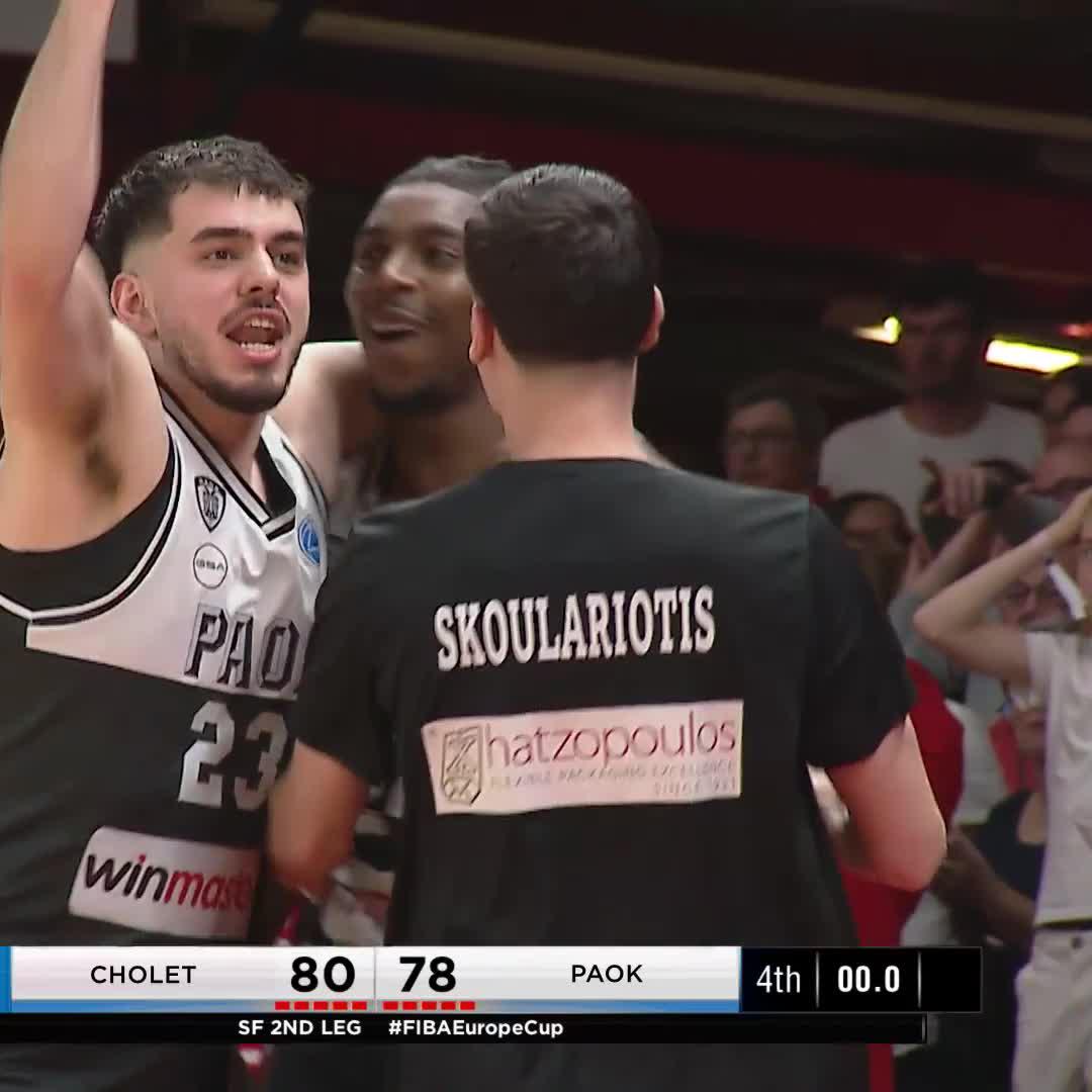 PAOK WITH A BUZZER BEATER THREE TO TIE THE SEMI-FINAL AND SEND IT TO OT ⚫⚪ #FIBAEuropeCup
