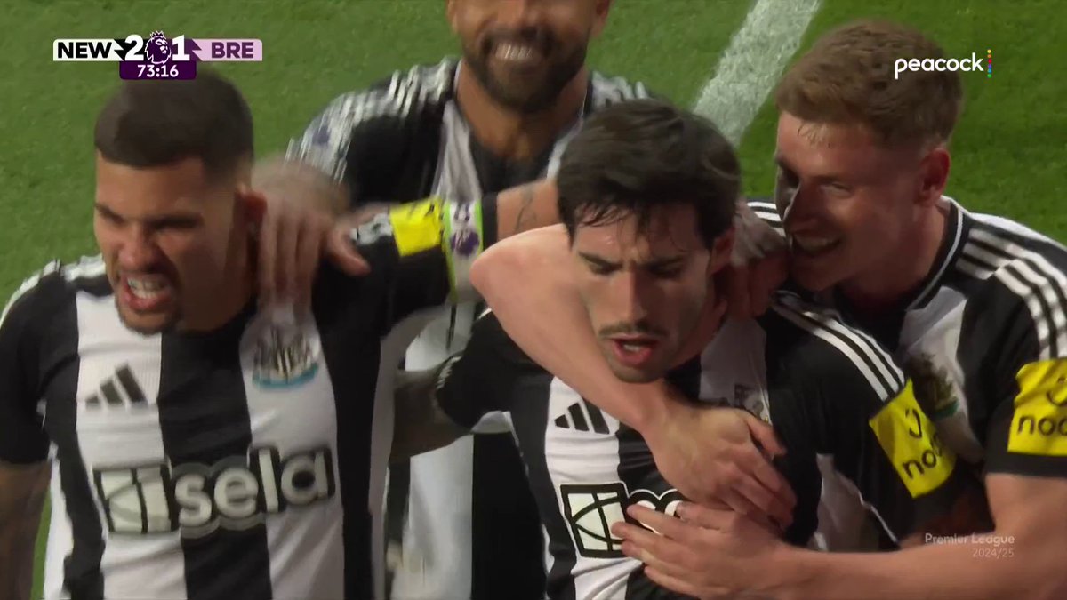 SANDRO TONALI OH MY. Newcastle go back on top in incredible fashion! 📺 Peacock | #NEWBRE