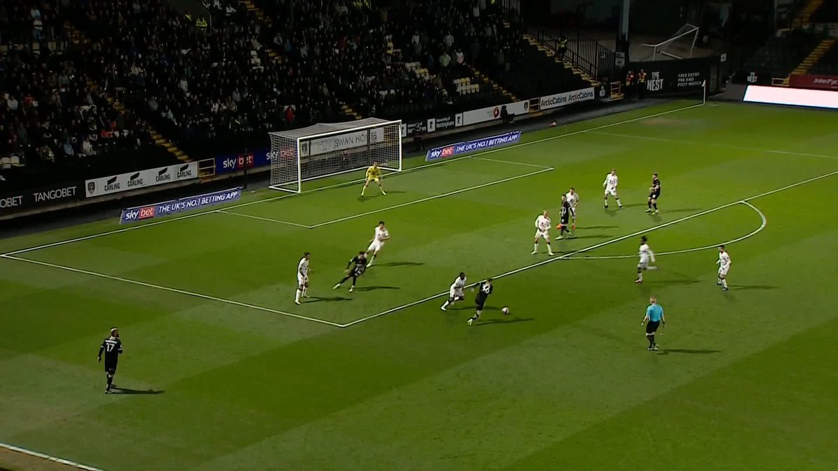 "Mr Whippy" Jarvis bends one in to put Notts County 3-0 up.