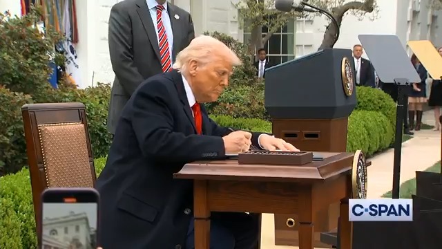 President Trump signs executive orders imposing sweeping tariffs on U.S. trading partners.