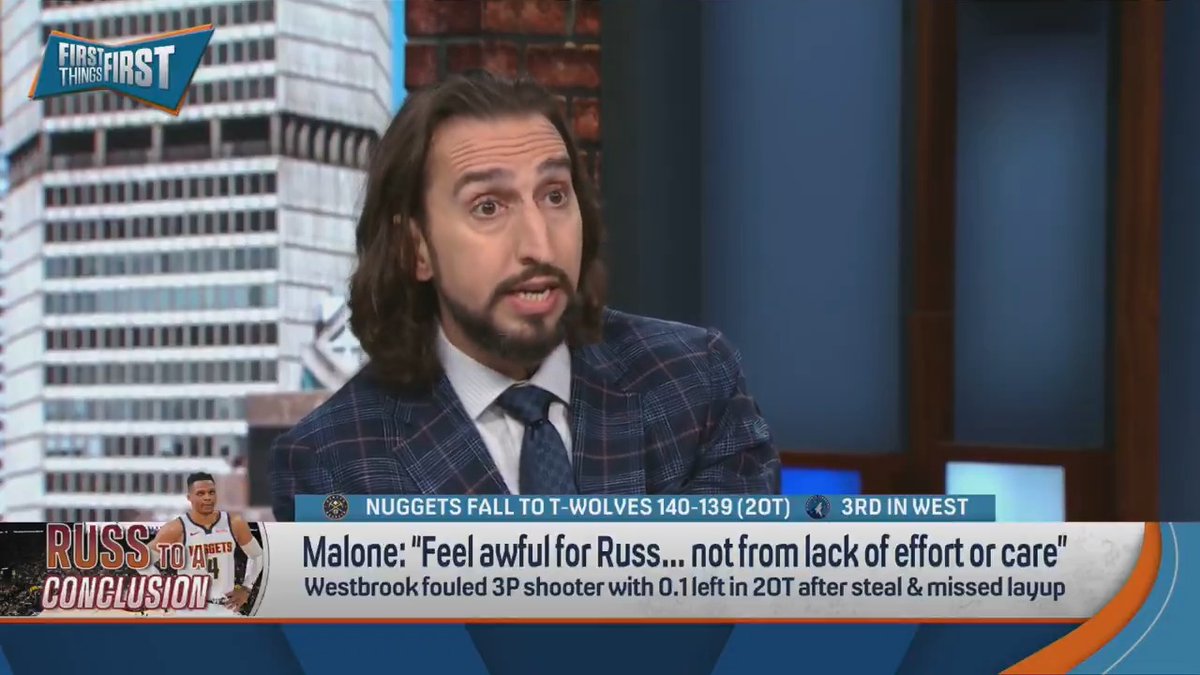 “He has not been able to contribute to winning basketball in nearly a decade.” 😳 - Nick Wright on Russell Westbrook (🎥 First Things First )