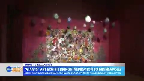 ABC News’ @ChristianeABC talks with @AliciaKeys and @TheRealSwizzz about their traveling art exhibit, “Giants,” which celebrates Black culture in a big way. #GMA3