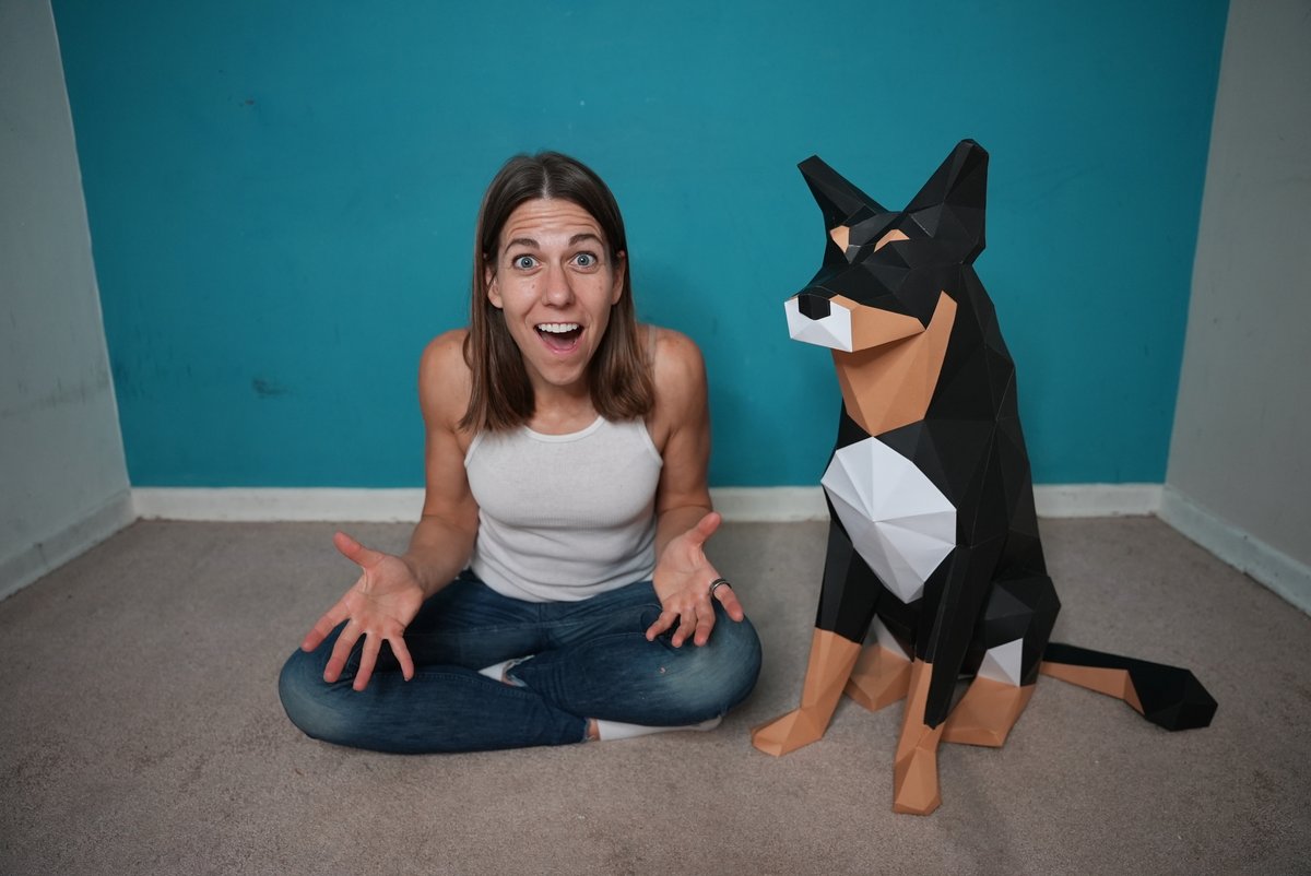 I turned my GF's dog 🐶 into LIFE-SIZED paper art!