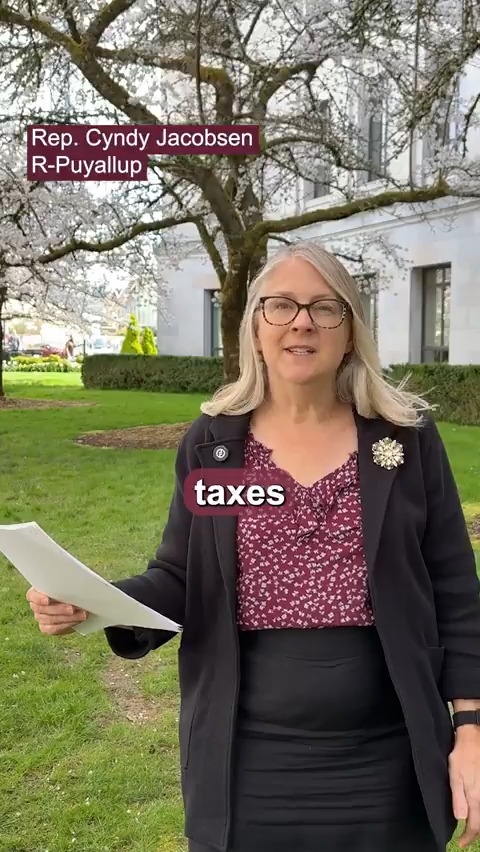 The last thing Washingtonians need right now is more taxes to infill the budget problem that the majority party created, says Rep. Cyndy Jacobsen, the Assistant Ranking Member on the House Finance Committee. Tomorrow morning at 8:00 a.m., the House Finance Committee is holding a public hearing on House Bill 2049, which would TRIPLE the property tax growth rate from 1% to 3%. #waleg