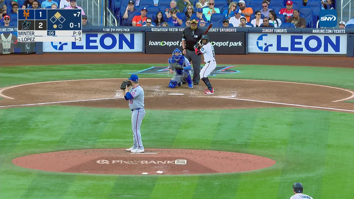 A.J. Minter was called for a balk after stumbling in his pitching motion. Minter and Carlos Mendoza argued that Minter released the ball and that the pitch should have counted.
