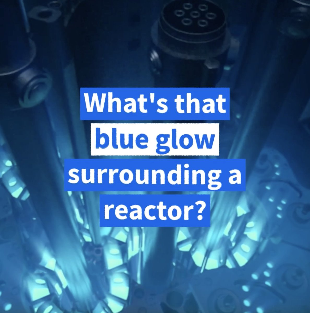 🔵 What's that blue glow surrounding a reactor? It's a phenomenon known as Cherenkov radiation that happens when electrically charged particles move faster than the speed of light in a specific medium like water. 💦