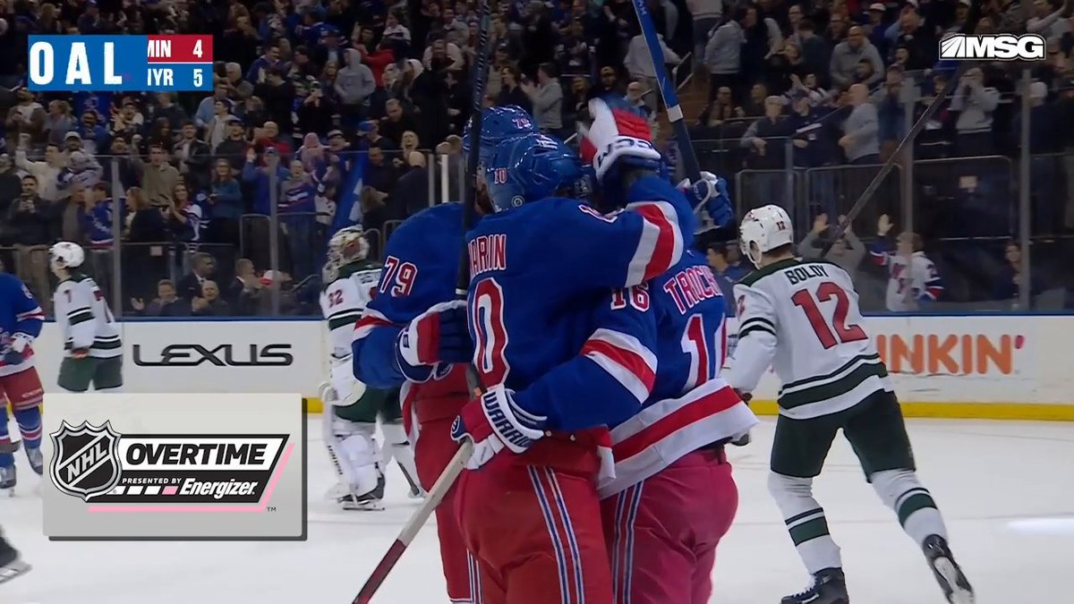 RANGERS WIN‼️ Vincent Trocheck scores in Energizer overtime to give the New York Rangers a MASSIVE two points in the standings!