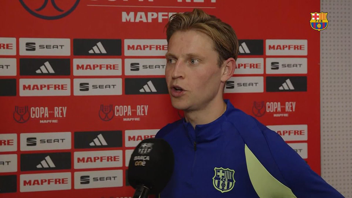🎙️ FRENKIE DE JONG: “It's very important to reach the final because we want to win the Cup, so the most important thing was to reach the final today. And also it gives us morale for the rest of the season, so I'm very, very happy.” #AtletiBarça