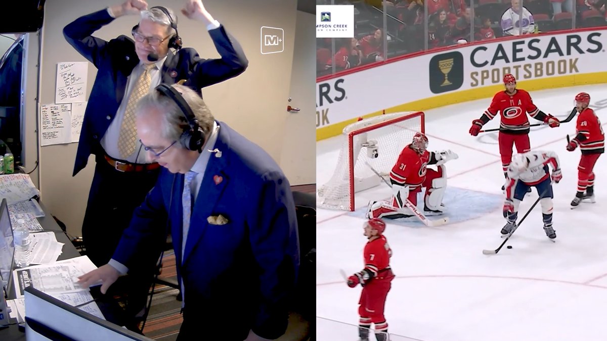 "THE CHASE IS EASY AS ONE. TWO. THREE, NOW." #Gr8Chase Goal No. 892 from Carolina ➡️ to Washington Capitals fans ears! Venture Global | Joe Beninati | Craig Laughlin | #ALLCAPS