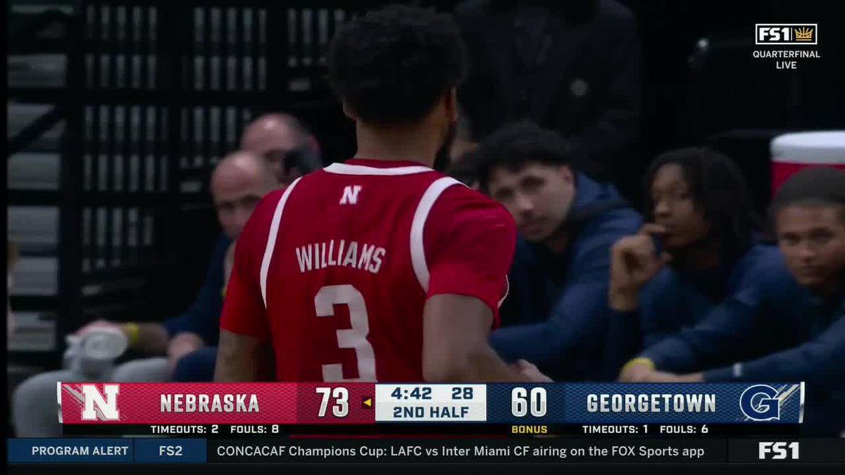 Brice Williams dropped 28 in the Quarterfinals 🔥 Nebraska Men's Basketball is on their way to the College Basketball Crown Semis 👏 #B1GMBBall