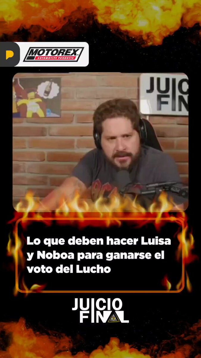 😝 Luis Eduardo Vivanco ya puso la condición: el que quiera su voto, que cumpla. Daniel Noboa o Luisa González, da igual. El que marque esos puntos, se lleva el check del Lucho. 🗳️📄👀 #JuicioFinal. Motorex Ecuador