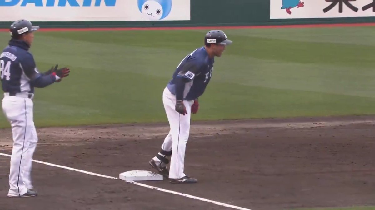 #渡部聖弥 選手の適時三塁打で先制! 力投する大学の先輩 #上田大河 投手へ先制点をプレゼントです! #埼玉西武ライオンズ #seibulions #ALLONE