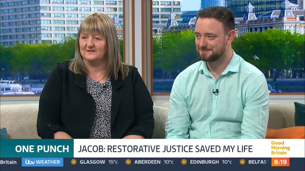 'Most people would not have the ability to sit next to the person who killed their son' - Susanna Reid. In the years since Jacob Dunne threw a punch that killed 28-year-old James Hodgkinson, he has turned his life around with help from one of those he hurt the most - his victim's mother.