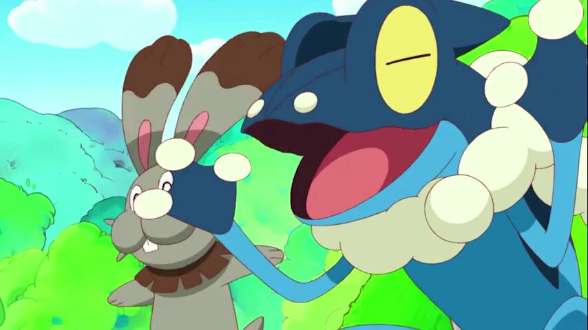 Pikachu and Braixen, Meowth and Pokemons singing Roaring All-Stars in PK27 #anipoke