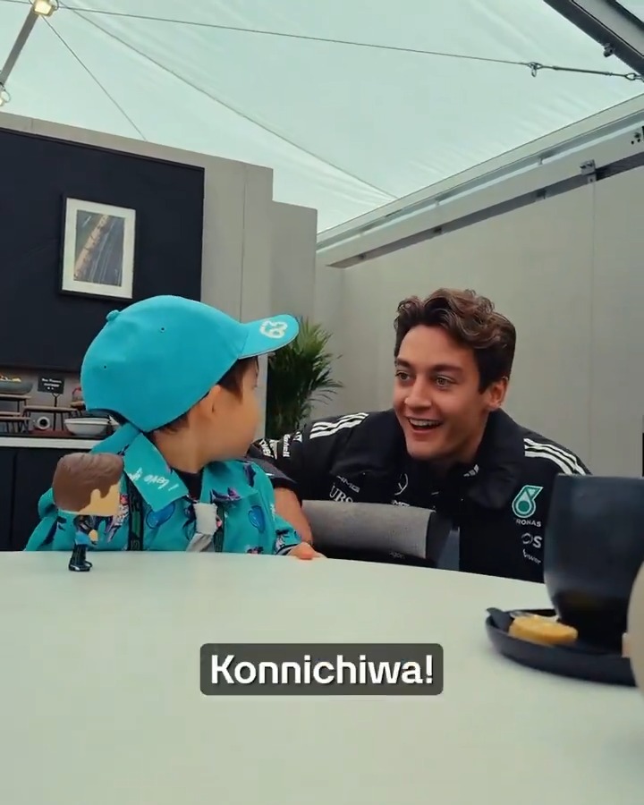 Reunited 💙 Remember this little George Russell fan from last year's Japanese GP? We brought Sogo and his family into the paddock today for a special surprise 🥹