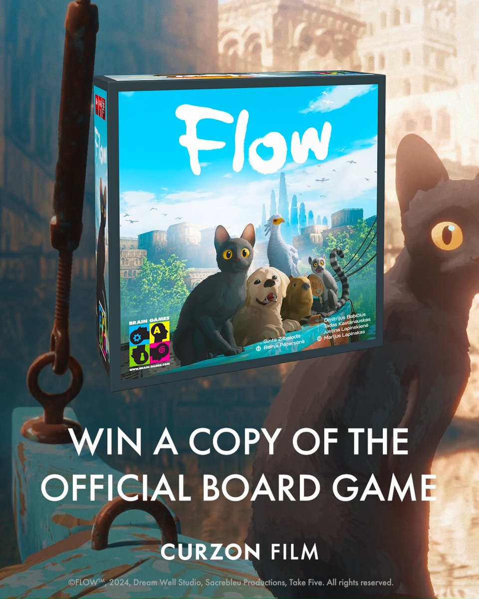 🌊 The Journey Continues… on Your Table! We’re giving you the chance to WIN the official Flow board game, inspired by the Academy Award-winning animated film!* Want to enter? All you need to do is retweet this and tag your survival teammate.🏆🐾 Catch Flow on the big screen at ODEON now! 🎬✨ *T&Cs apply -