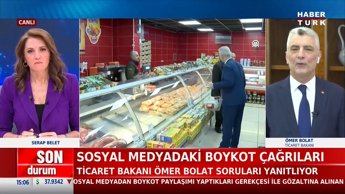 🗣️Ticaret Bakanı Ömer Bolat: "Boykot çağrıları, vatandaşlarımızın büyük çoğunluğu tarafından adete boykot edildi ve hüsrana uğratıldı."
