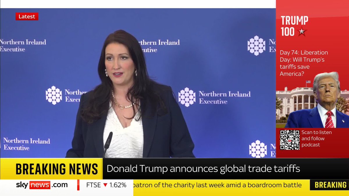 'President Trump is focused on America first, but we're focused on Northern Ireland first' First Minister of NI, Michelle O'Neill and Deputy First Minister, Emma Little-Pengelly address the impact of the 10% US tariff Live updates ➡️ 📺 Sky 501