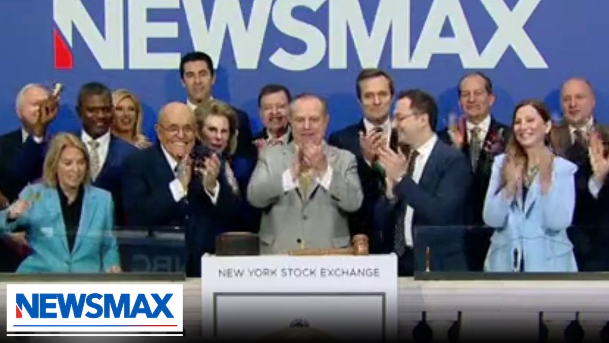 NEWSMAX CEO Chris Ruddy rings the opening bell at the New York Stock Exchange to celebrate the company's initial public offering. $NMAX