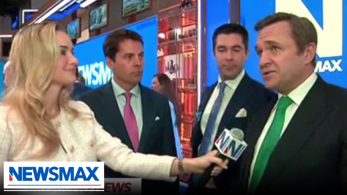 NEWSMAX hosts Carl Higbie, Greg Kelly, Rob Schmitt and Rob Finnerty spoke with correspondent Christina Thompson before CEO Chris Ruddy rung the opening bell at the New York Stock Exchange. Christina Thompson $NMAX