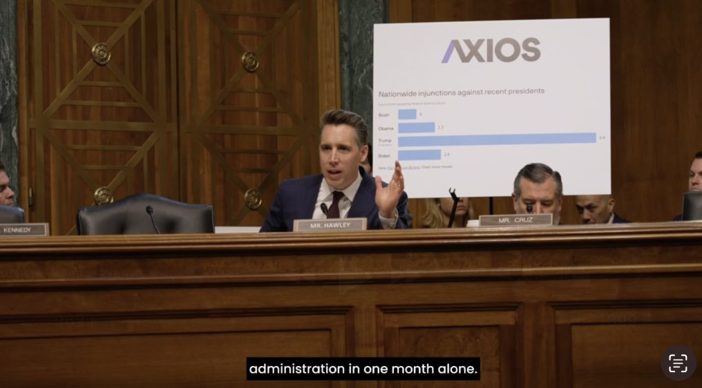 Senator Hawley has introduced legislation to BAN nationwide injunctions. "Let's return these courts to the proper functioning of our constitutional system."