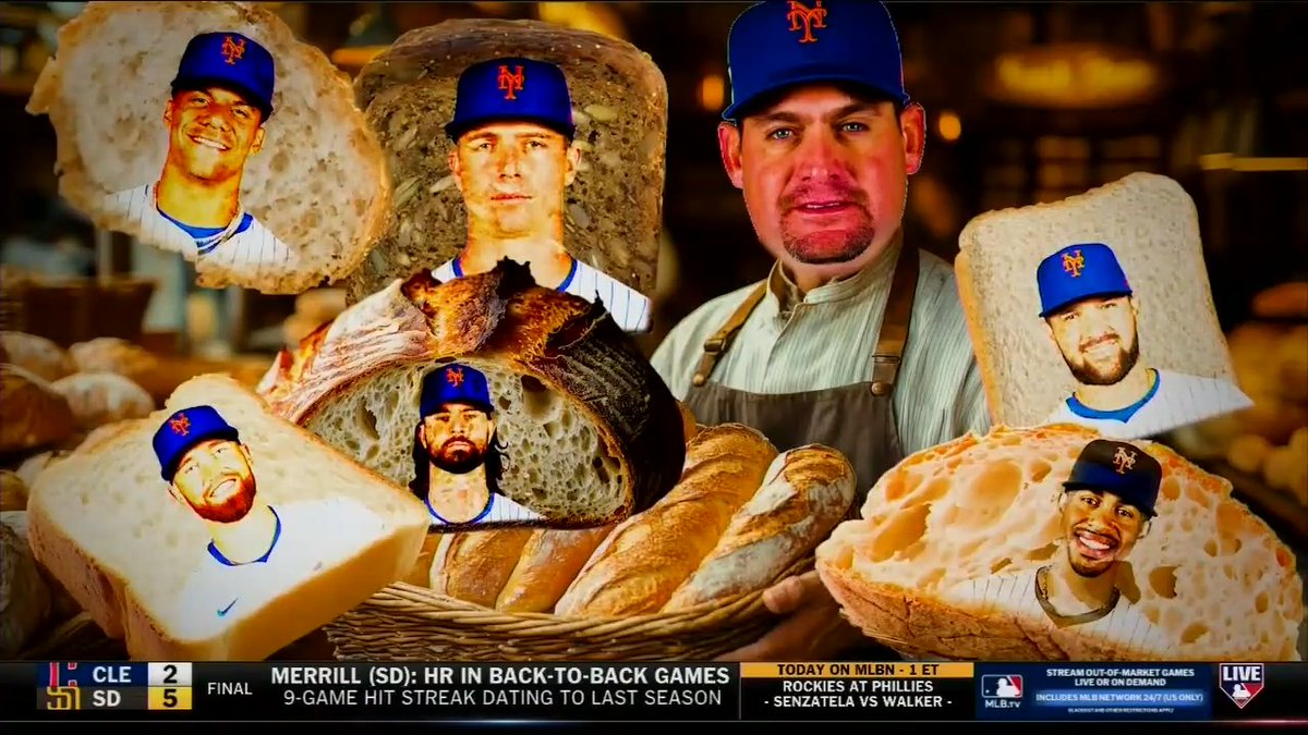 The New York Mets had all types of bread on display during their series win in Miami! ๐ฅ #MLBCentral | #LGM