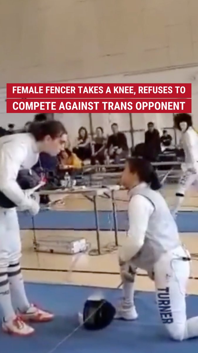 Social media users are furious after a female fencer reportedly received a black card for taking a knee in protest and refusing to compete against her transgender opponent.