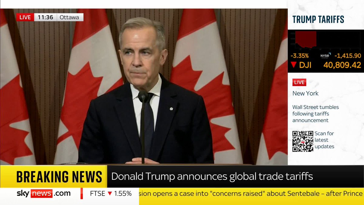 'Tariffs are unjustified, unwarranted, and misguided.' Canadian PM Mark Carney speaks on the 25% tariffs that have come into effect on his country.