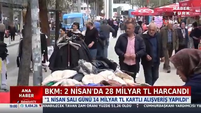 BKM: 2 Nisan'da 28 milyar TL harcandı... "1 Nisan Salı günü 14 milyar TL kartlı alışveriş yapıldı."