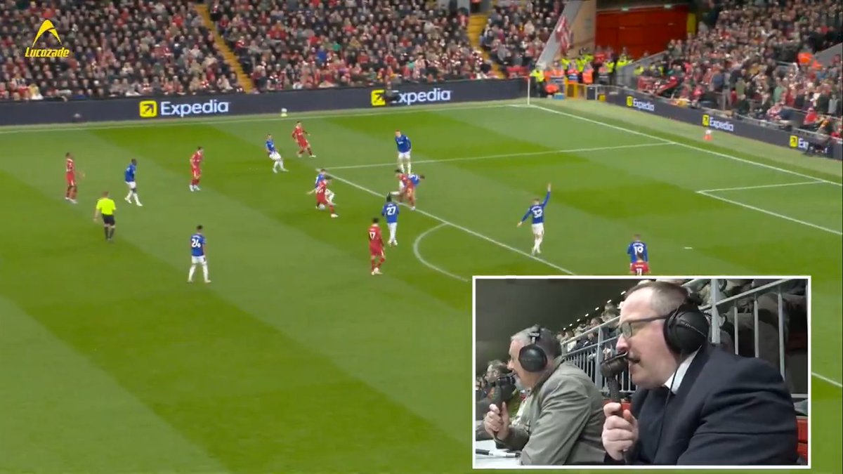 Commentary cam 😍🎙️ The reaction from the gantry as Diogo scores the winner in the derby 🙌 Lucozade | #Ad