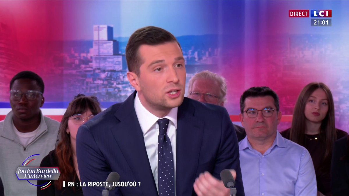 🗣️ "Je cherche à plaire aux millions de Français qui ne supportent plus la politique d'Emmanuel Macron et qui ont l'impression que la justice française est forte avec les faibles et faible avec les forts" défend Jordan Bardella ▶️ David Pujadas
