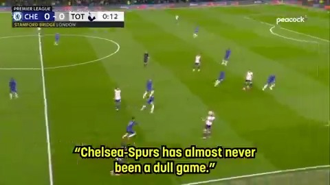 The first two minutes of Chelsea v. Spurs: ABSOLUTE CINEMA. 🍿