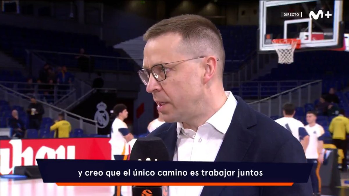"No necesitamos otra liga. No necesitamos ser salvados. Estamos salvados porque tenemos la mejor liga de Europa" 🗣️Paulius Motiejunas, CEO de la EuroLeague, en Movistar Plus+ #Eurofighters