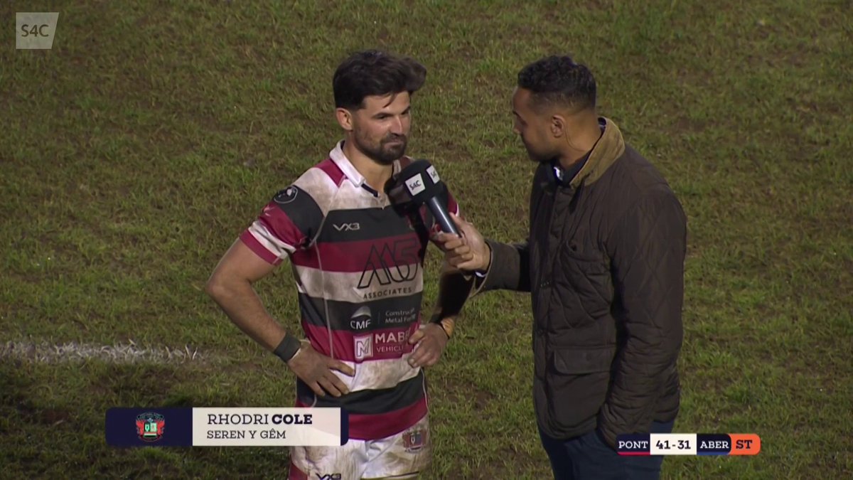 Rhodri Cole! 🗣 Seren y gêm yn ymuno a Nathan Brew! "An honour to be out here" 41 Pontypool RFC v Swansea Rugby Club 31 💻 🔴 Super Rygbi Cymru | WRU Community - Wrth galon y genedl
