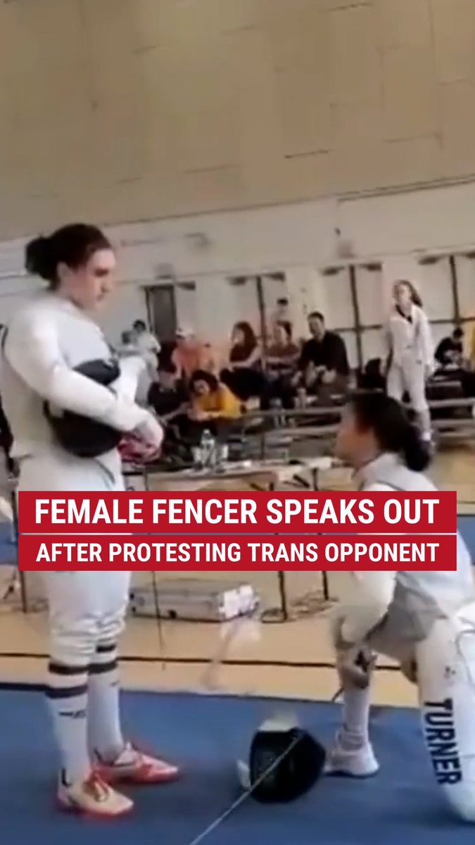 "I have much love and respect for you, but I will not compete against you." Female fencer Stephanie Turner speaks out after taking a knee and refusing to fight her trans opponent in a regional tournament at the University of Maryland.