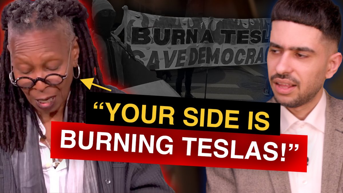 While praising ‘resistance’ against Trump and Musk, Whoopi gets CALLED OUT by guest for staying SILENT on the vandalizing and burning of Teslas: