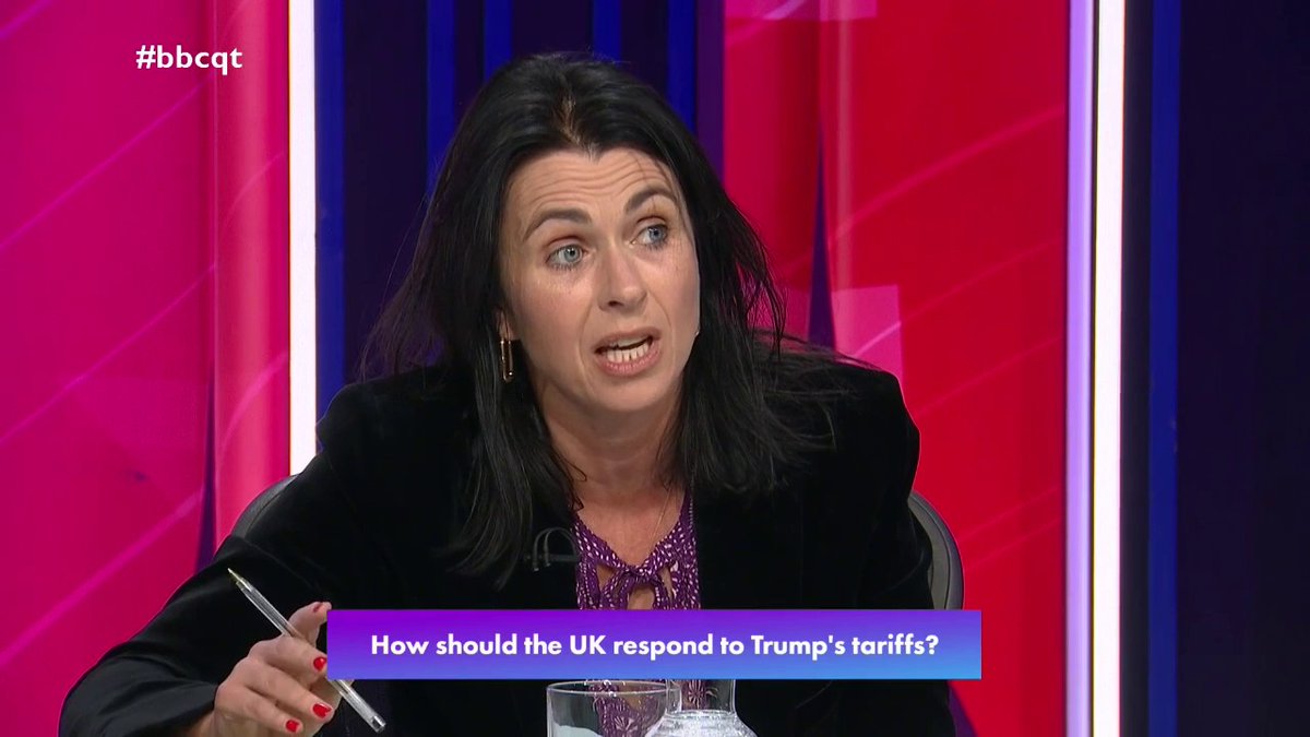 “The tariffs on steel are not what has been wrecking our steel industry for the last 30 years” Emily Sheffield says President Trump is trying to “boost onshoring” of US manufacturing jobs, and he is saying that “globalisation has not worked for everybody” #bbcqt