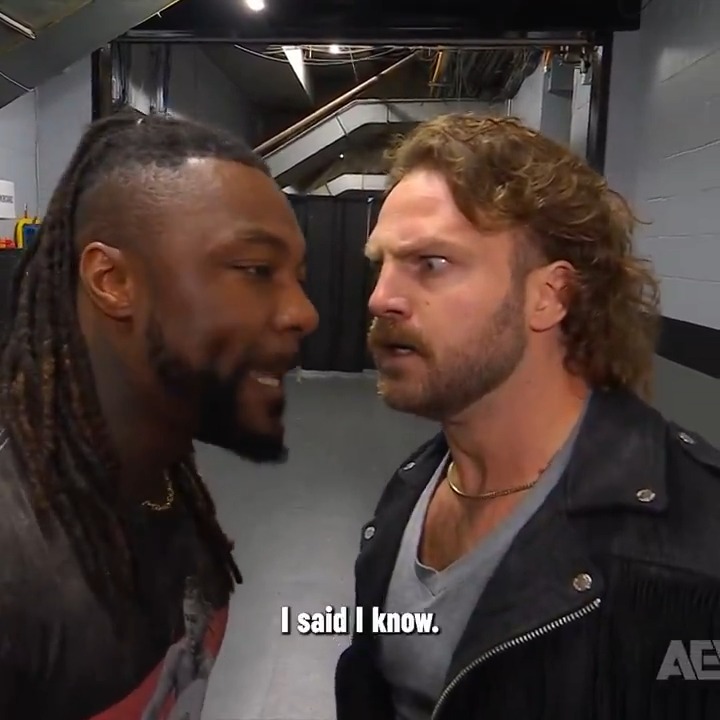 Chaos and catharsis last night on #AEWDynamite when Hangman Adam Page confronted The Realest Swerve Strickland Watch on-demand via the TBS app and max