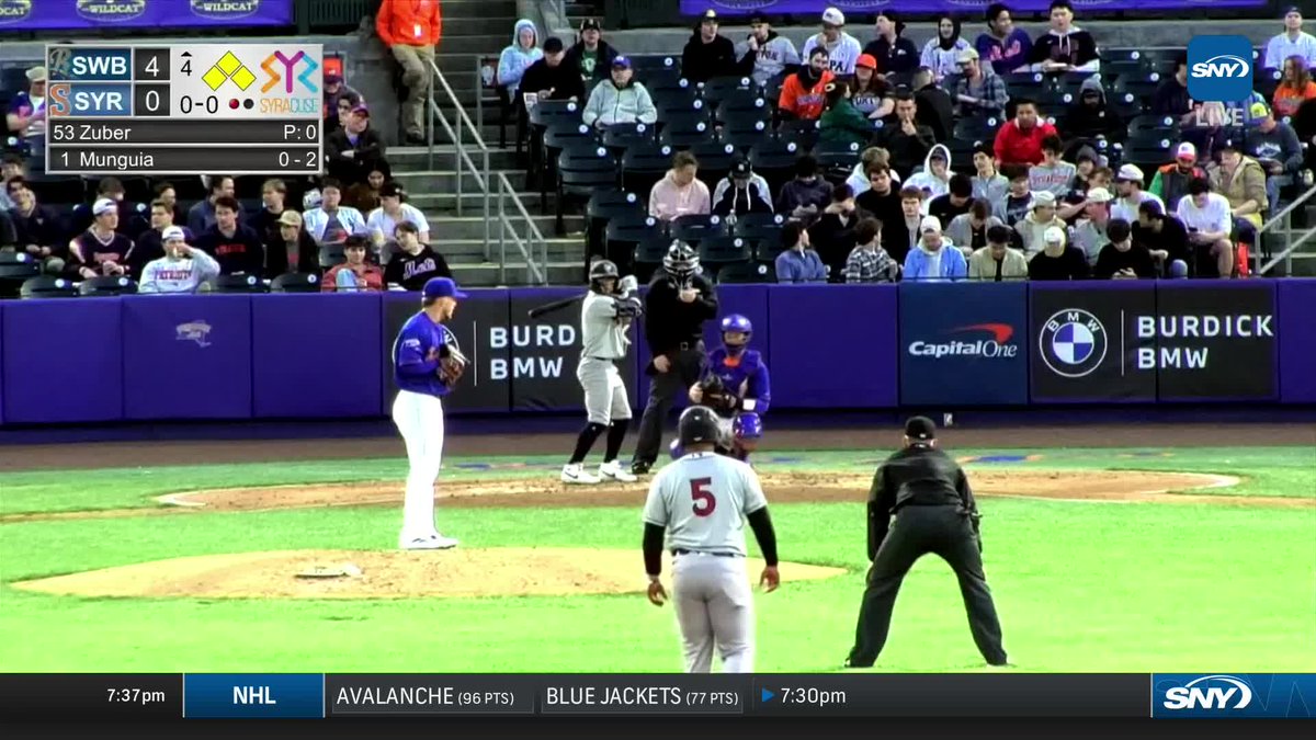 Tyler Zuber. Dawg. He comes on in relief of Blade Tidwell and gets a first-pitch 1-2-3 double play to get out of the bases loaded jam!