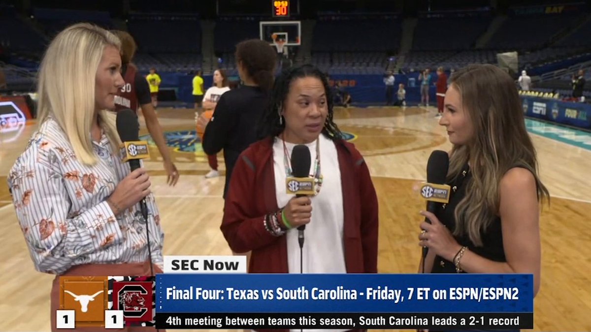 "I like seeing a team for the fourth time only in the Final Four, that means you've made it to the Final Four." Dawn Staley on South Carolina Women's Basketball facing Texas once again 🤙