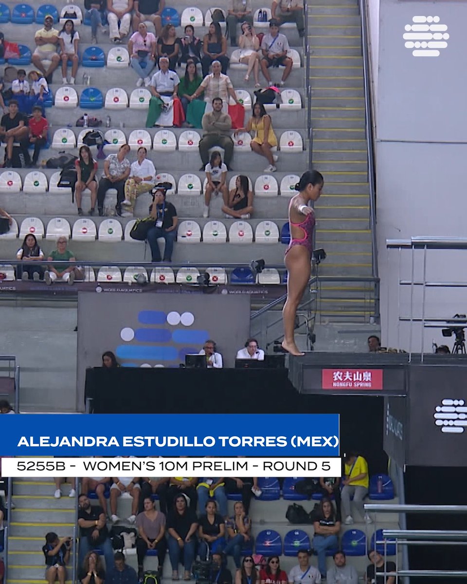 🚨 HISTORY MADE 🚨 🇲🇽 Alejandra Estudillo Torres just threw down a 5255B in Round 5 of the Women’s 10m Platform Prelims — scoring 72.00 points 🔥💥 One of the most difficult dives ever performed in women’s competition. Respect. 👏🌊 #Diving