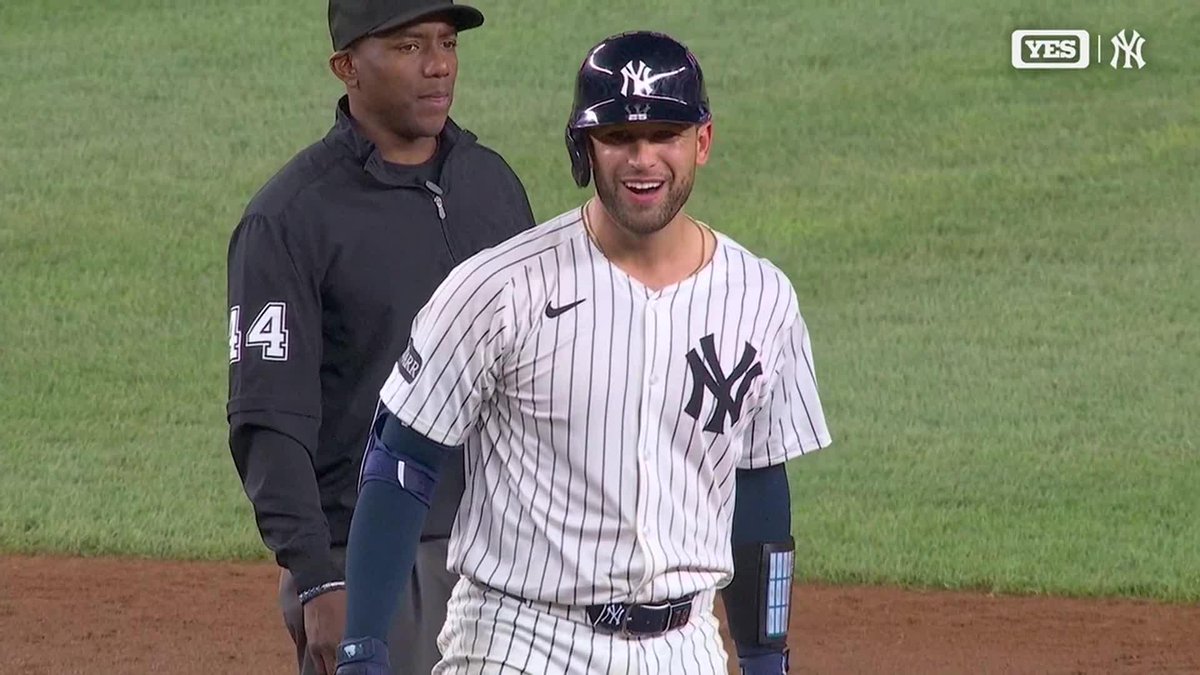 JC Escarra's FIRST major league hit is a double! 🔥🔥🔥
