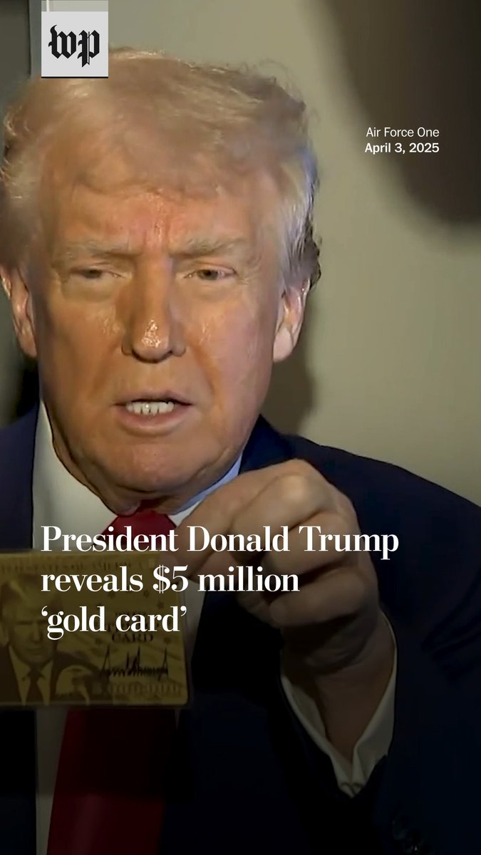 On April 3, President Donald Trump revealed the “gold card,” which would give wealthy individuals a path to U.S. citizenship for $5 million. Read more about the "gold card" here: