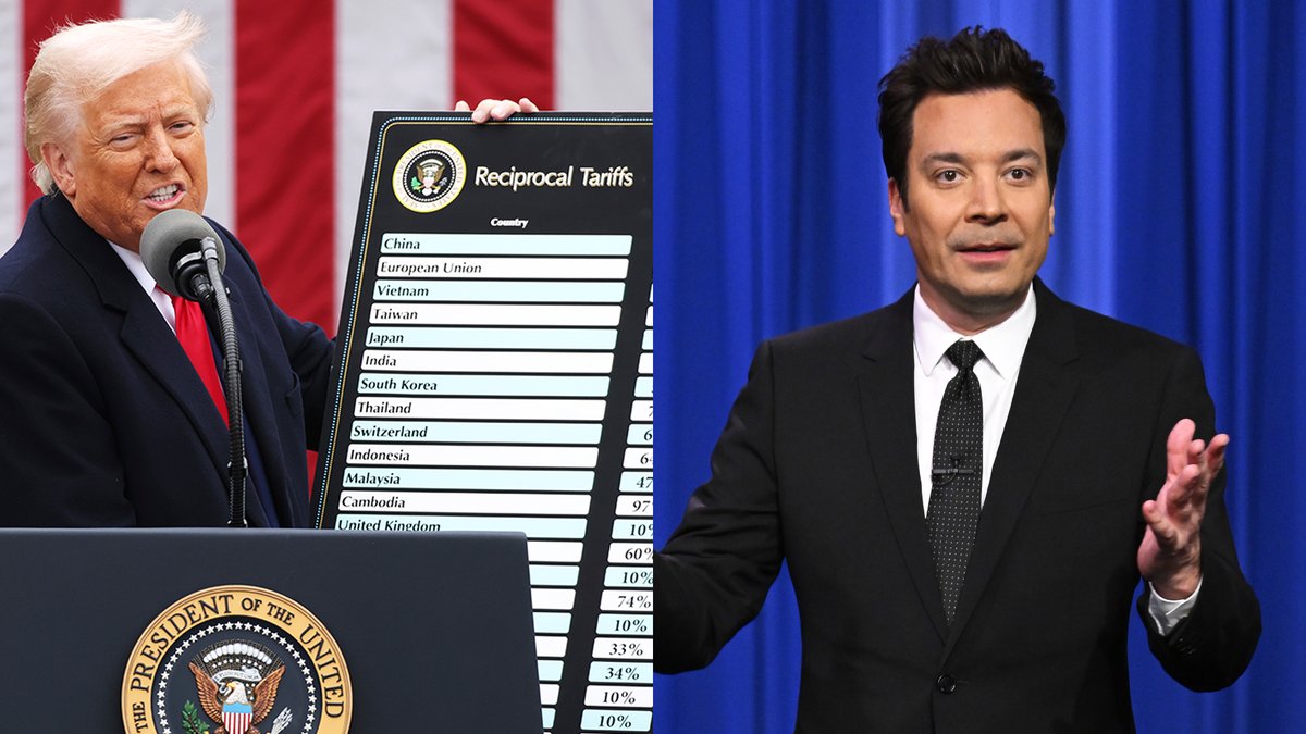 Trump’s tariffs went all the way from 54% to 10% – and today, so did his approval rating. #FallonTonight